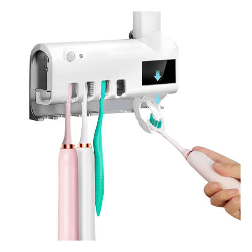 Sterilizing Toothbrush Holder And Toothpaste Dispenser