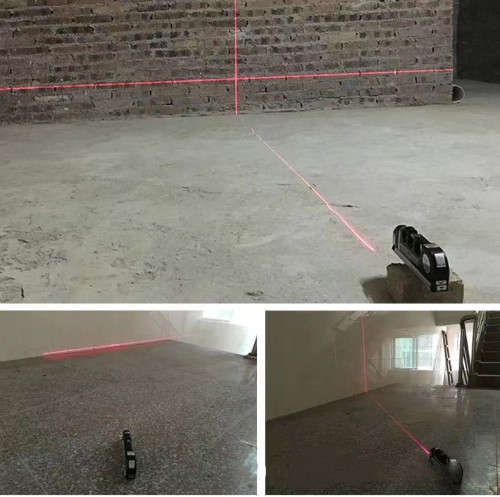 Multipurpose Laser Level Aligner 3 Bubbles Measuring Tape Ruler