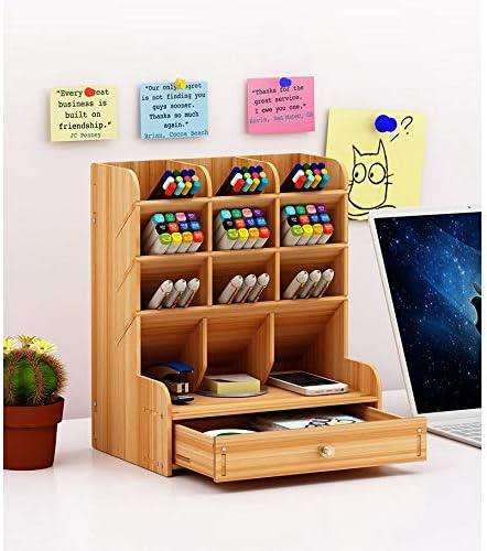Pen Holder Storage Box Large Capacity,  Desktop Storage Shelf Document Organization Stat