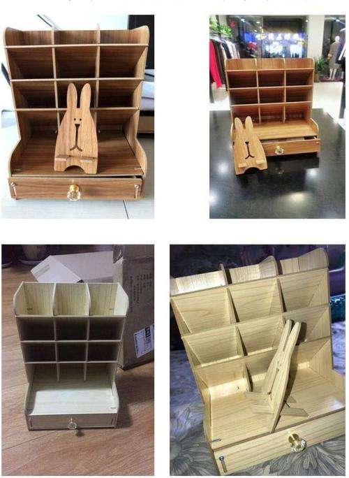 Pen Holder Storage Box Large Capacity,  Desktop Storage Shelf Document Organization Stat