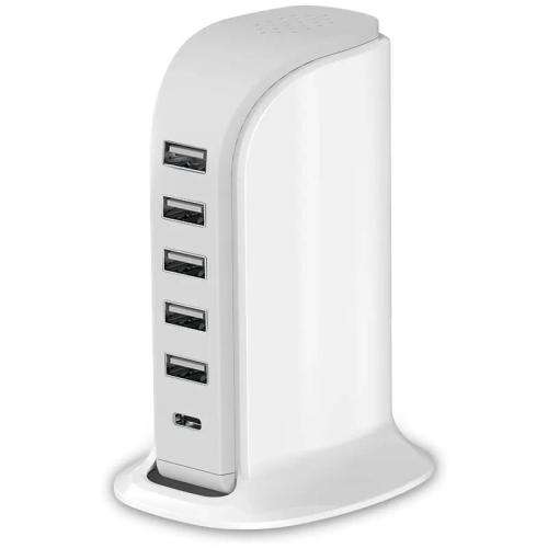 Phone Charger 20W PD USB C with 5 USB Ports Mobile Phone Chargers for Kindle iPhone Ipad Airpods