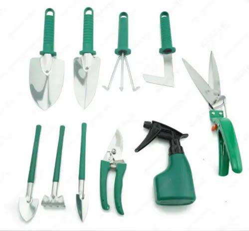 10Pcs Garden stainless steel Tools for Planting Weeding, Garden Hand Tools with Carrying Case