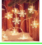5M Snowflake Light String Extension Warm White