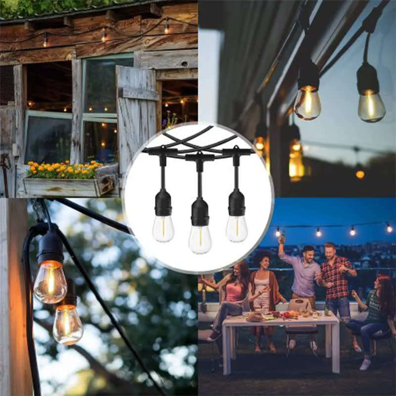20M Waterproof Led Bulb String Lights Outdoor Street Garden Holiday String Lights