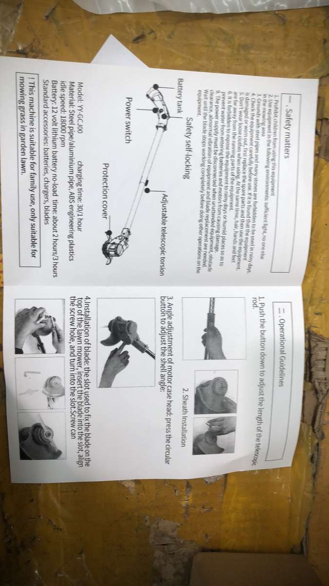 Cordless Lawn Trimmer, Battery Powered Lawn Edger, 2-In-1 Height Adjustable Electric Lawn Mower