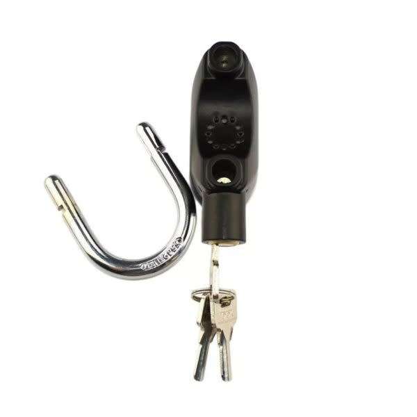 Black Waterproof Siren Alarm Padlock For Motorcycle Bike Perfect Security 110 Db