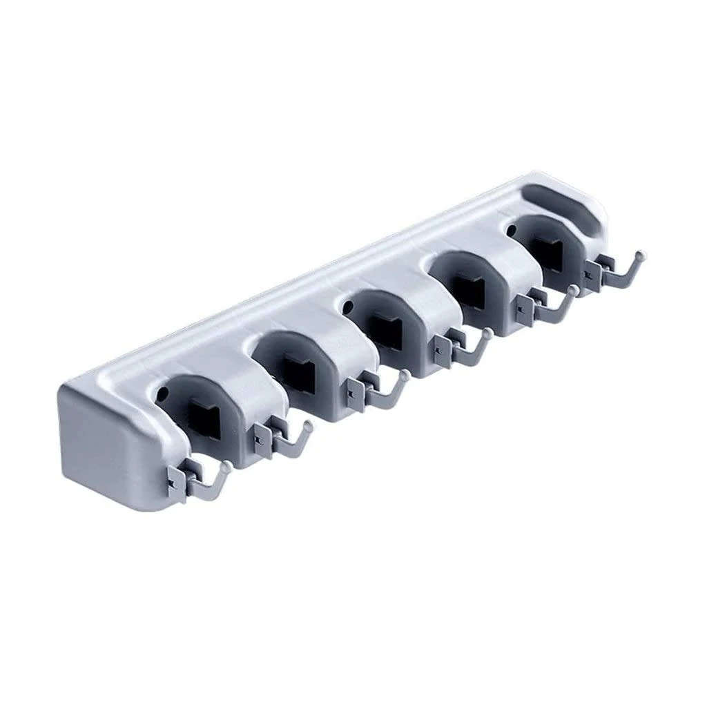 (Color: Gray) Broom Stand And Garden Tool Organizer Rake Or Mop Handle