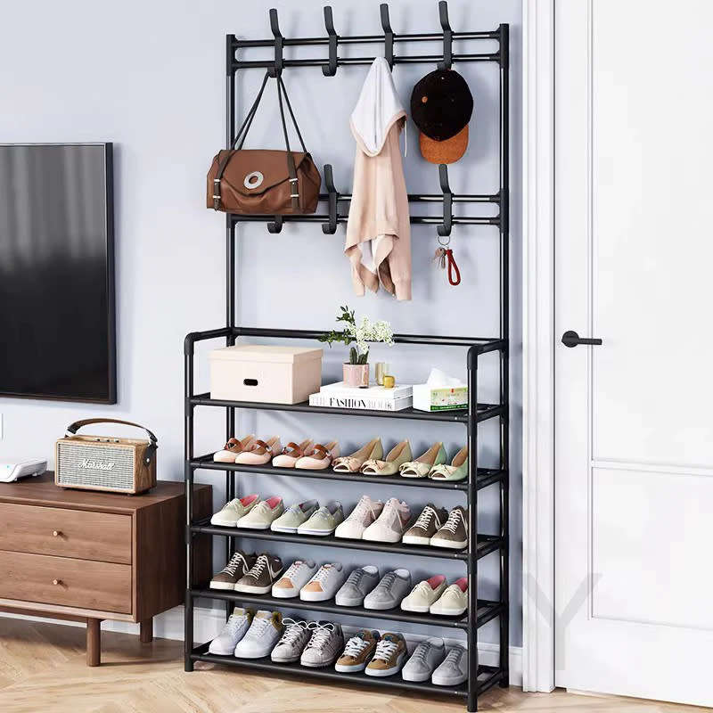 Multifunctional Clothes Hanger Simple Clothes Drying Rack Floor-Standing 4/5-Layer Shoe Rack Storage