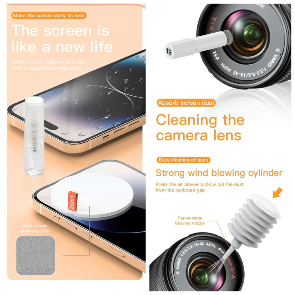 All-In-One Keyboard Cleaning Kit, 20-In-1 Laptop Phone Screen Cleaning Kit, Keyboard Cleaning Kit Wi