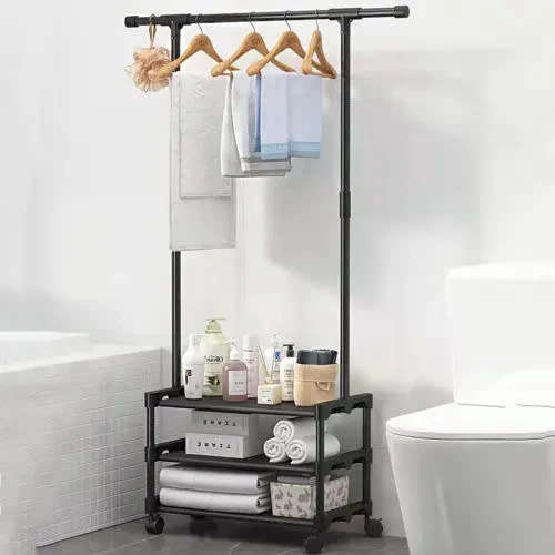 Sturdy Coat Rack With Shoe Rack Metal Clothes Rack With Storage Rack Suitable For Hallway Bedroom Fu