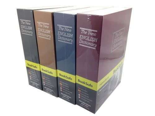 Safe Hidden Safe Piggy Bank Dictionary Secret Book Home Security Key Lock Size Small (Random Color)