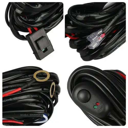 12V Relay Fuse Switch 2 Lead Wire Harness Led Light Strip 40Amp