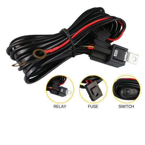12V Relay Fuse Switch 2 Lead Wire Harness Led Light Strip 40Amp