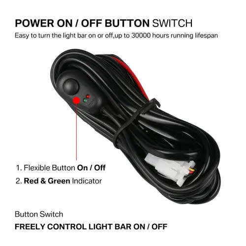 12V Relay Fuse Switch 2 Lead Wire Harness Led Light Strip 40Amp