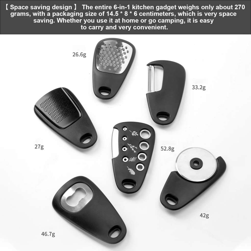 Ultra Portable Kitchen Helper, Peeler, Camping Accessories, Bottle Opener, Pizza Cutter, Fruit And V