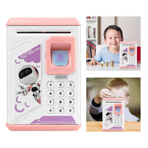 Beautiful And Creative Electronic Piggy Bank Fingerprint Atm Password Piggy Bank (Random Color)