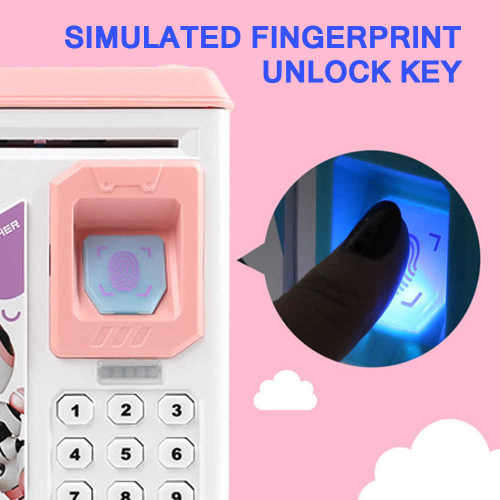 Beautiful And Creative Electronic Piggy Bank Fingerprint Atm Password Piggy Bank (Random Color)