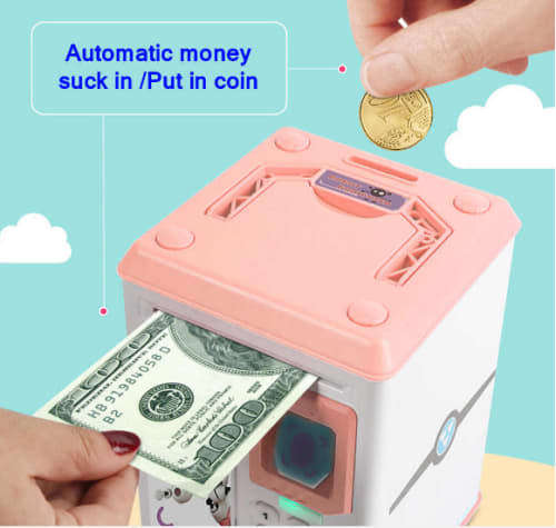 Beautiful And Creative Electronic Piggy Bank Fingerprint Atm Password Piggy Bank (Random Color)