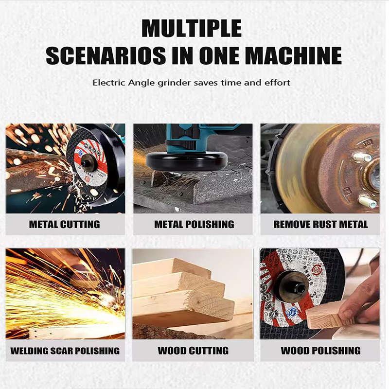 Portable Lithium Rechargeable Electric Angle Grinder With Two Batteries