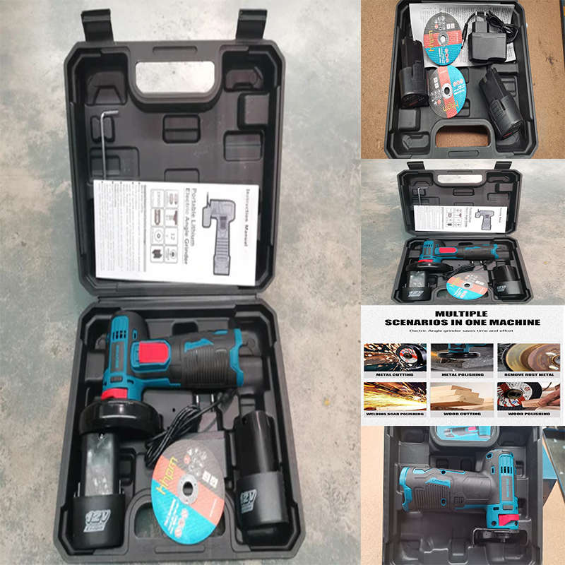 Portable Lithium Rechargeable Electric Angle Grinder With Two Batteries