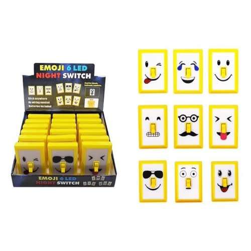 Creative Led Wall Lamp Night Light With Funny Face Light Switch Emergency Light (Random Expression