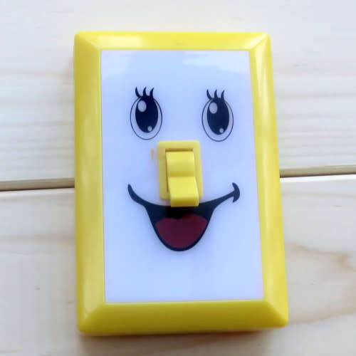 Creative Led Wall Lamp Night Light With Funny Face Light Switch Emergency Light (Random Expression