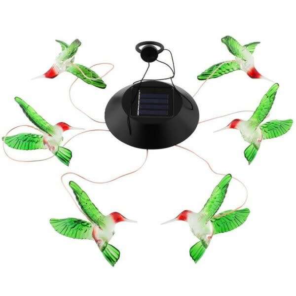 Super Beautiful Solar Hummingbird Wind Chime Garden Light In Multiple Colors