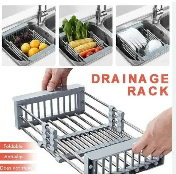 Portable Multifunctional Drain Rack With Adjustable Arms