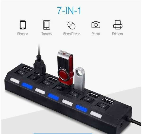 High-Speed Compact 7-Port Usb 2.0 Hub