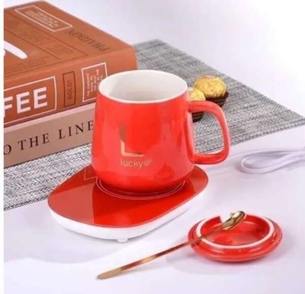 Temperature Control Cup With Smart Heating Coaster (Random Color)
