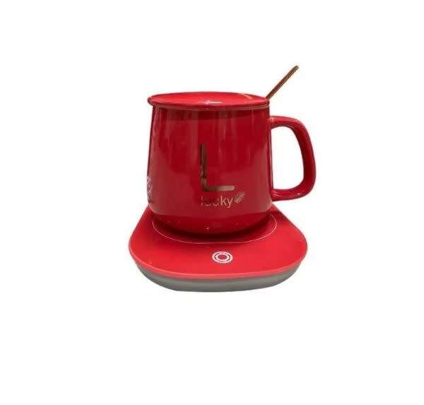 Temperature Control Cup With Smart Heating Coaster (Random Color)