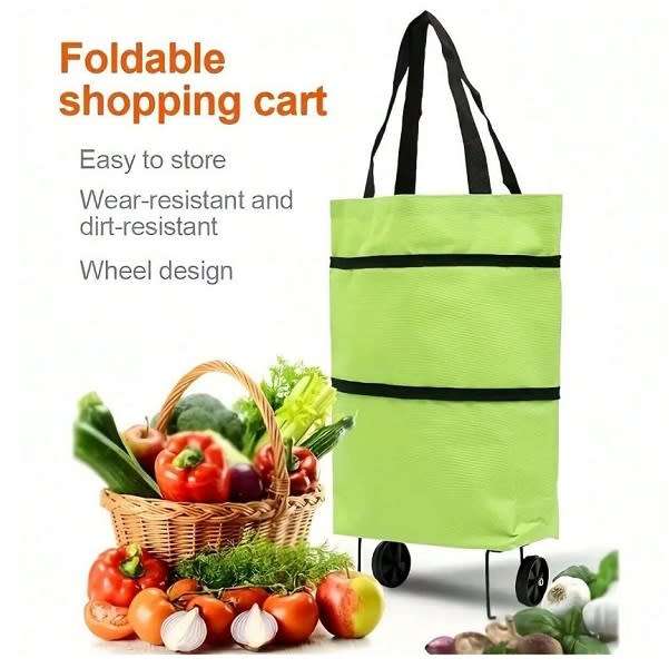 Convenient And Affordable Foldable Reusable Shopping Bag With Wheels