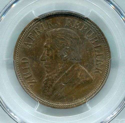 1892 KRUGER PENNY PCGS GRADED AU 58 - ZUID AFRIKAANSCHE REPUBLIEK - SCARCE