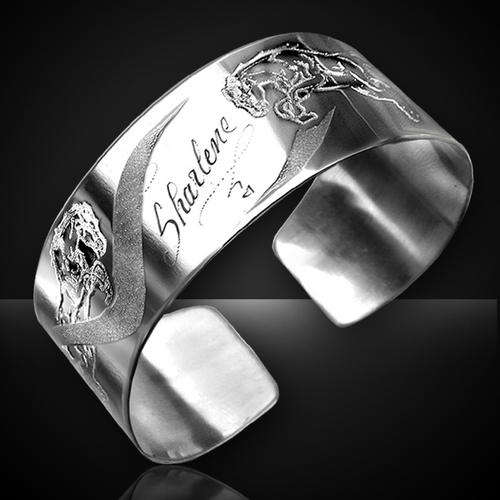 Open ended ladies bracelet- Pony design *** FREE ENGRAVING**