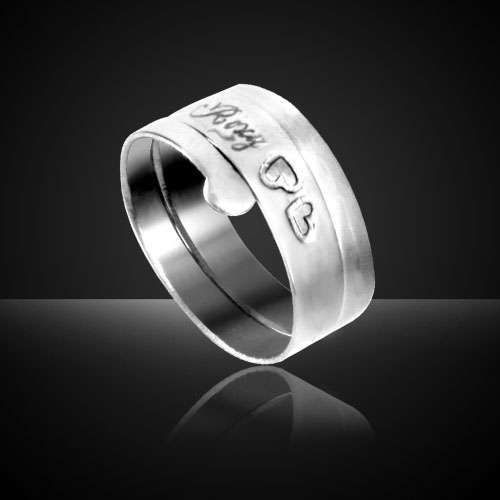 HEARTS - Personalised ring - FREE ENGRAVING.