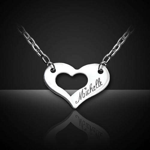 Victorian Heart- Personalise necklace - FREE ENGRAVING
