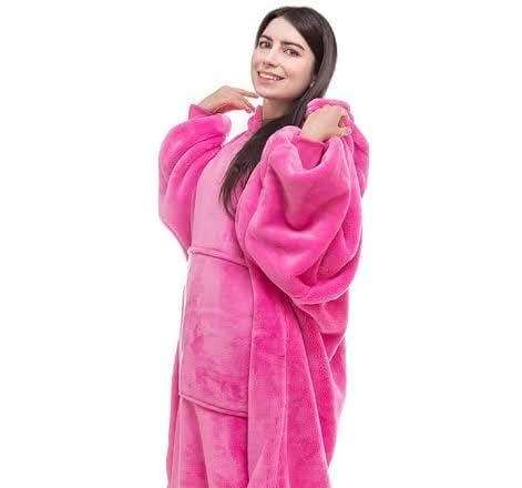 huggle hoodie blanket Pink