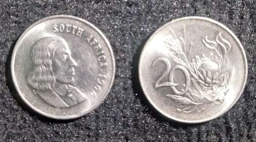 2 x 1966 20c Jan van Riebeeck