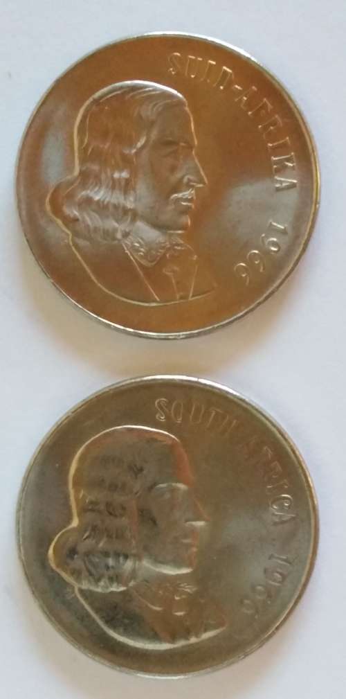 (Auction) 1966 Set of 2 x 50c (1 xEng, 1 x Afr)