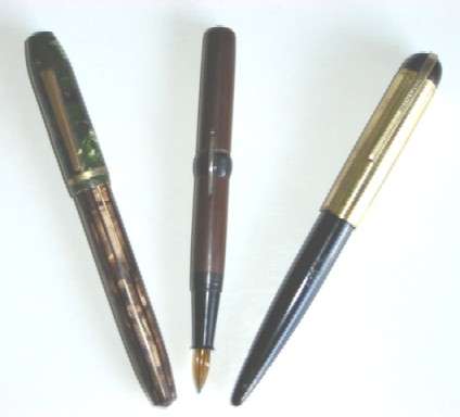 Group of Three Fountain Pens, of uncertain and mixed makes.