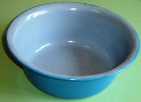 Vintage Blue Enamel Basin.  Made by Glud & Marstrand Denmark