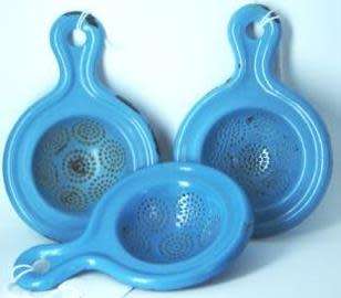 Enamelware Tea Strainers.    Made in Denmark