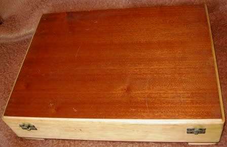 Large Cutlery Box without utensils.   Made of Wood.