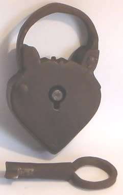 Antique Hand Made Padlock with Key