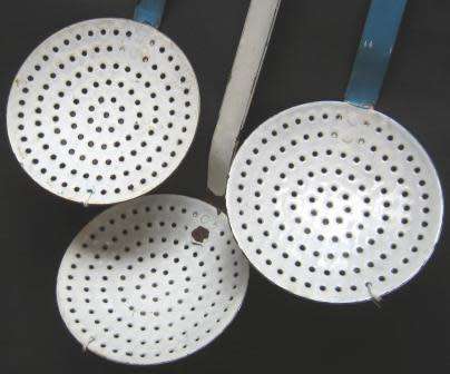 A lot of 19 Vintage Blue Enamelware Kitchenalia.   Ex Scandinavia