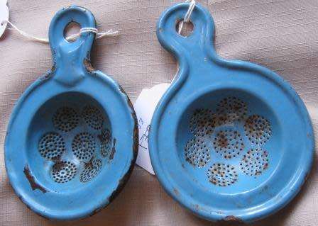 A lot of 19 Vintage Blue Enamelware Kitchenalia.   Ex Scandinavia