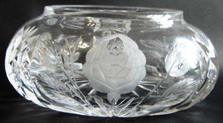 Vintage Cut Glass Powder Bowl and Lid.