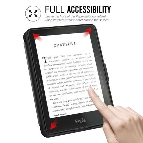 MoKo Case for Amazon Kindle Voyage (Black) + FREE Screen
