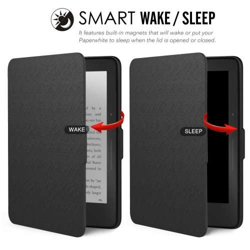 MoKo Case for Amazon Kindle Voyage (Black) + FREE Screen