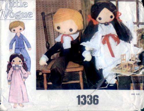 LITTLE VOGUE Pattern 1336 - BOY AND GIRL DOLL AND CLOTHES